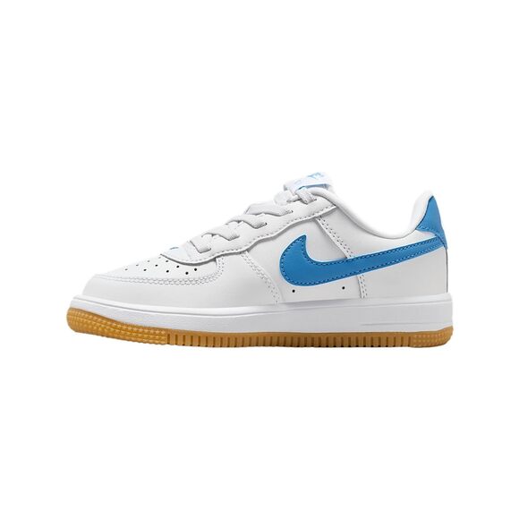 Nike Kids Air Force 1 EasyOn Sneakers White Gum Blue 9 M
